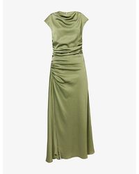 Jonathan Simkhai - Burke Draped Satin Midi Dress - Lyst