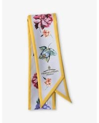 Prada - Floral-print Branded Twill Scarf - Lyst