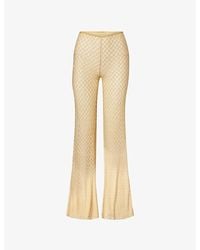 Missoni - Flared-Leg Metallic-Knit Trousers - Lyst