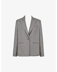 Mistress Rocks - Peak-Lapel Single-Breasted Checked Stretch Cotton-Blend Blazer - Lyst