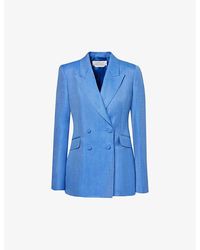 Gabriela Hearst - Stephanie Peak-lapel Regular-fit Wool, Silk And Linen-blend Blazer - Lyst