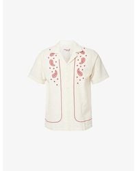 Orlebar Brown - Maitan Border Paisley Embroidery Cotton Shirt - Lyst