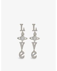 Vivienne Westwood - Roderica Brass And Cubic Zirconia Earrings - Lyst