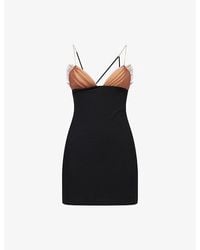 Nensi Dojaka - Pleated Bra Stretch-Woven Mini Dress - Lyst