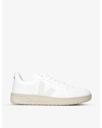 Veja - V-10 Logo-embroidered Leather Low-top Trainers - Lyst