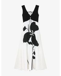 Reiss - Cecile Floral-Print Woven Maxi Dress - Lyst