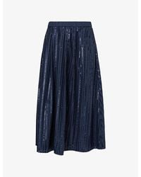 Weekend by Maxmara - Fiordi Sequin-Embroidered Cotton Midi Skirt - Lyst