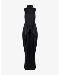 Stella McCartney - Draped Sleeveless Satin Gown - Lyst