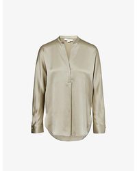 Vince - V-neck Relaxed-fit Silk Blouse - Lyst
