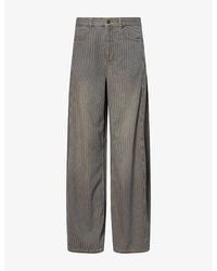 ME+EM - Striped Wide-Leg Denim Jeans - Lyst