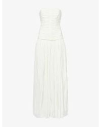 Jonathan Simkhai - Danielle Crinkle Jersey Bustier Woven Gown - Lyst