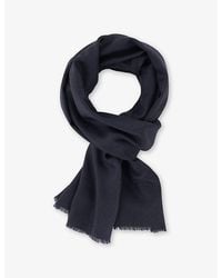 BOGGI - Frayed-Trim Wool And Silk Scarf - Lyst