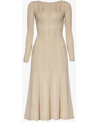 Ralph Lauren - Day Fit-and-flare Stretch Silk-bend Midi Dress - Lyst
