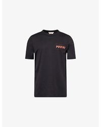 Marni - Embroidered Logo-Patch Crewneck Cotton-Jersey T-Shirt - Lyst
