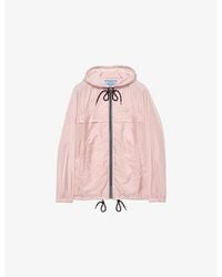 Prada - Re-Nylon Lightweight Hooded Woven Raincoat - Lyst