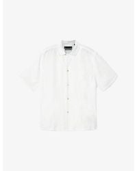 AllSaints - Sepal Hawaiian-Collar Linen Shirt - Lyst