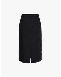Theory - Darted Regular-fit Linen Midi Skirt - Lyst