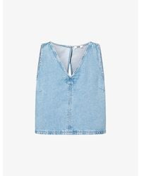 PAIGE - Zola Cotton-Blend Denim Top - Lyst