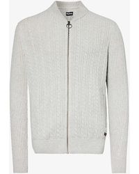 Barbour - Cable-knit Stand-collar Wool And Cotton-blend Jumper - Lyst