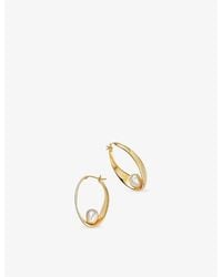 Astley Clarke - Floe 18Ct And Freshwater Pearl Hoop Earrings - Lyst