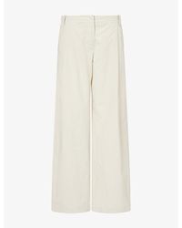 Belle Anna - Bolinas Straight-Leg Cotton-Blend Trousers - Lyst