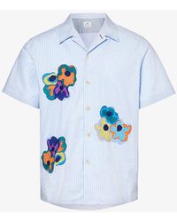 PS by Paul Smith - Floral-embroidered Casual-fit Cotton Shirt - Lyst