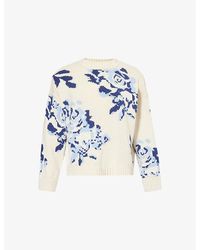 Weekend by Maxmara - Fabian Floral-Intarsia Cotton-Blend Knitted Jumper - Lyst