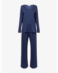 Hanro - Long-Sleeves Straight-Leg Cotton-Jersey Pyjama Set - Lyst
