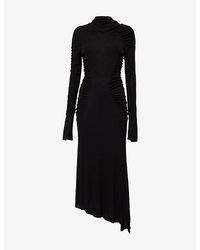 Victoria Beckham - High-Neck Stretch-Jersey Midi Dress - Lyst