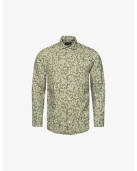 Eton - Floral-pattern Regular-fit Linen Shirt - Lyst
