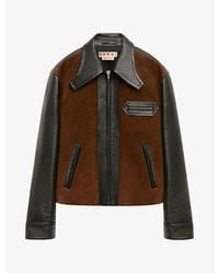 Marni - Contrast Suede And Leather Jacket - Lyst