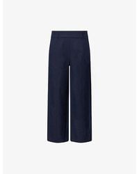 ME+EM - Straight Cropped Linen And Cotton-Blend Trousers - Lyst