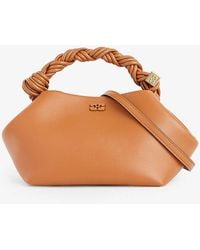 Ganni - Bou Small Recycled-leather-blend Top-handle Bag - Lyst