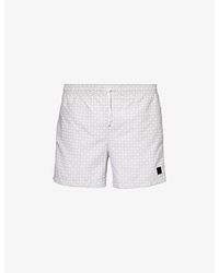 BOSS - Logo-patch Regular-fit Recycled-polyester Swim Shorts - Lyst