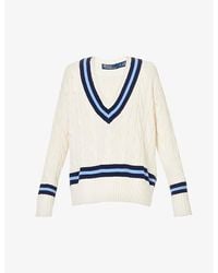 Polo Ralph Lauren - Cricket Relaxed-fit V-neck Cable-knit Jumper X - Lyst