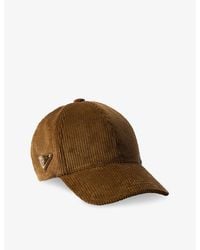 Prada - Logo-Plaque Corduroy Baseball Cap - Lyst