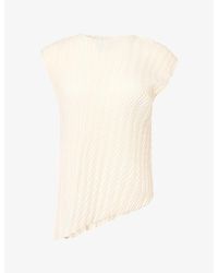 Issey Miyake - Unfurling Pleats Asymmetric Knitted Top - Lyst