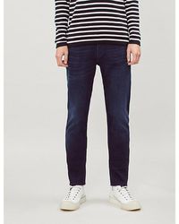 7 For All Mankind - Deep Blue Slimmy Tapered Luxe Performance Plus Slim-fit Jeans - Lyst