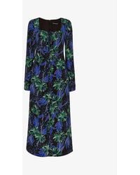 Whistles - Scaling Blossom Patterned Silk Dress - Lyst