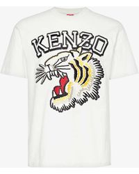 KENZO - Varsity Tiger Brand-print Cotton-jersey T-shirt - Lyst