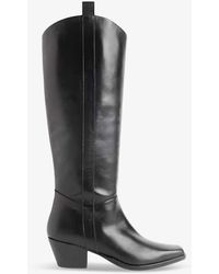 Whistles - Asa Western Leather Knee-high Heeled Boots - Lyst