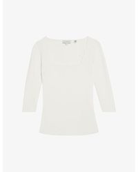Ted Baker - Vallryy Square-neck Stretch-woven Top - Lyst