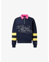 BBCICECREAM - Calligraphy Logo Panelled Quarter-Zip Cotton-Jersey Sweatshirt - Lyst