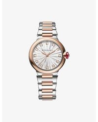 BVLGARI - Lvcea 18Ct Rose- Stainless-Steel And 0.22Ct Diamond Automatic Watch - Lyst