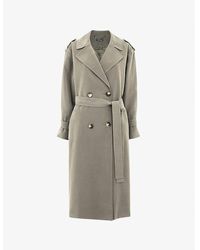 Whistles - Riley Double-Breasted Woven Trench Coat - Lyst