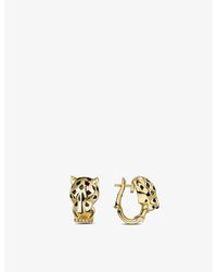 Cartier - Panthère De 18Ct- 0.01Ct Brilliant-Cut Diamond, Tsavorite, Onyx And Lacquer Earrings - Lyst