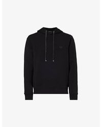Emporio Armani - Logo-embroidered Stretch Cotton-blend Hoody - Lyst