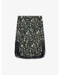 Zadig & Voltaire - Jozy Floral-print Silk Midi Skirt - Lyst