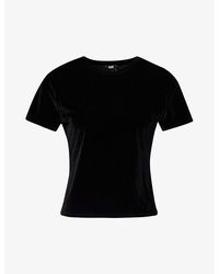 PAIGE - Fiora Cap-sleeved Velour T-shirt - Lyst