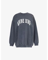 Anine Bing - Tyler Logo-pattern Organic-cotton Sweatshirt - Lyst